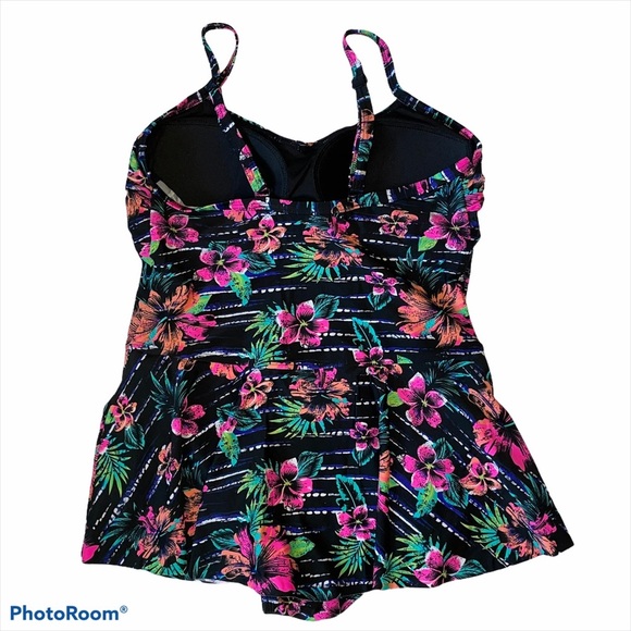 ATTARCO One Piece Swim w/Skirt Tropical Floral XL - Picture 2 of 8